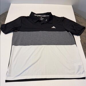 Adidas Men's Polo in Black, Gray, and White